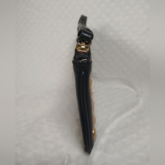 J. Crew Black and Gold Studded Leather Wristlet - Picture 2 of 8